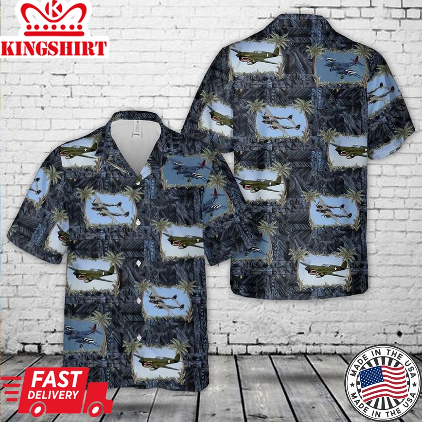 Iconic Aviators: Warbirds WWII Planes Trendy Hawaiian Shirt - A Tribute to Aviation Legends