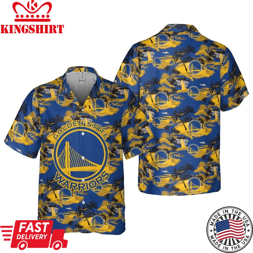 Iconic Hawaiian Shirt Representing Golden State Warriors