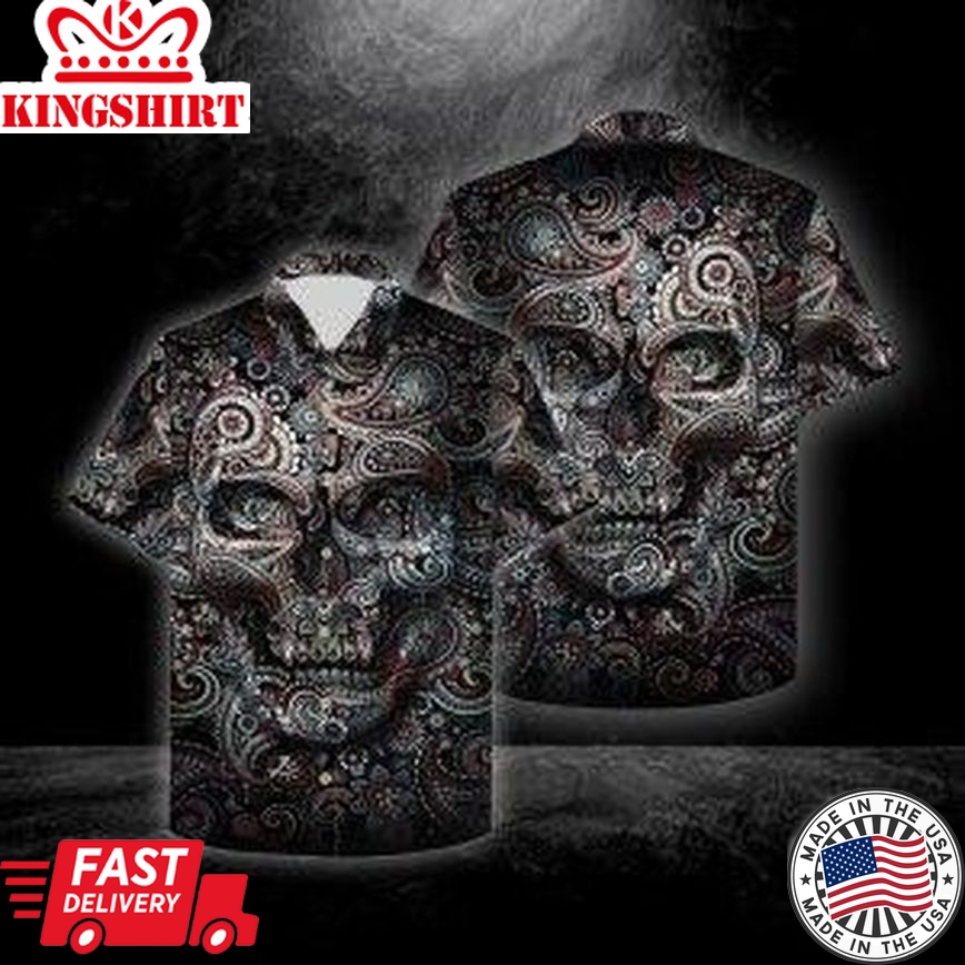 Illusion Skull Trendy Hawaiian Shirt