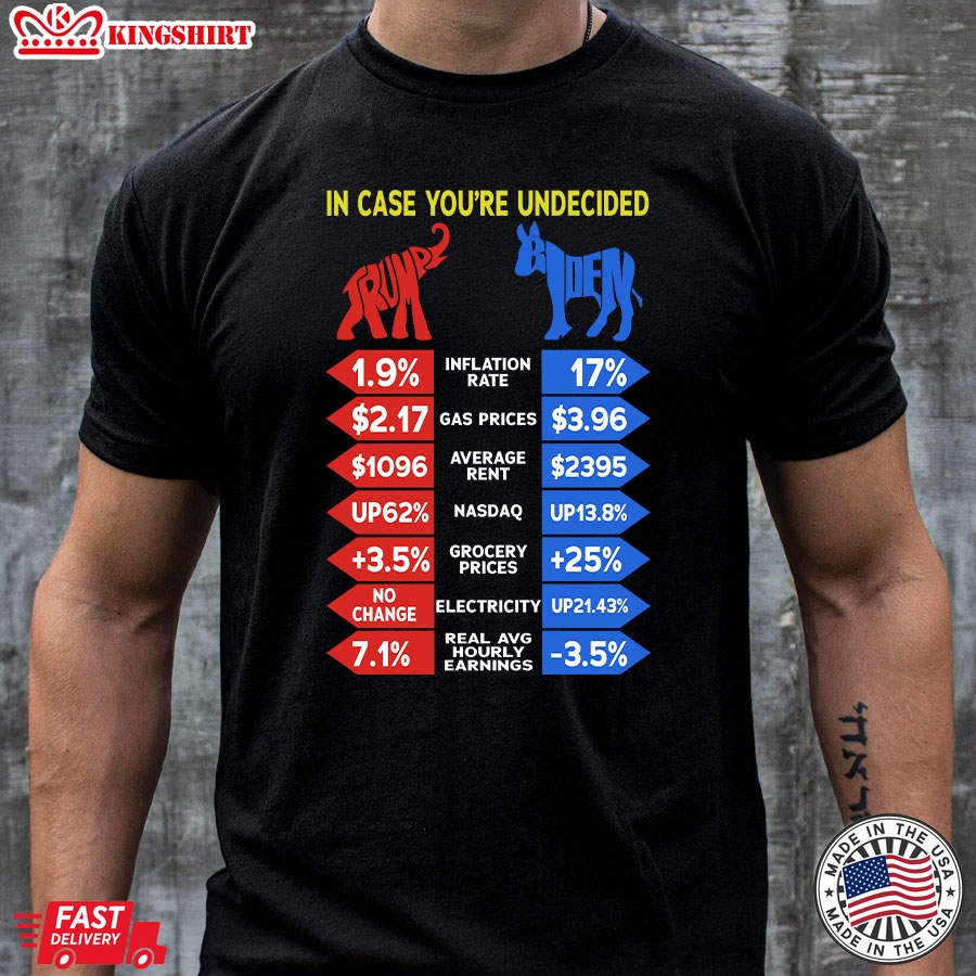 In Case You're Undecided Trump Biden Republican Party Democratic Party Election 2024 T-Shirt