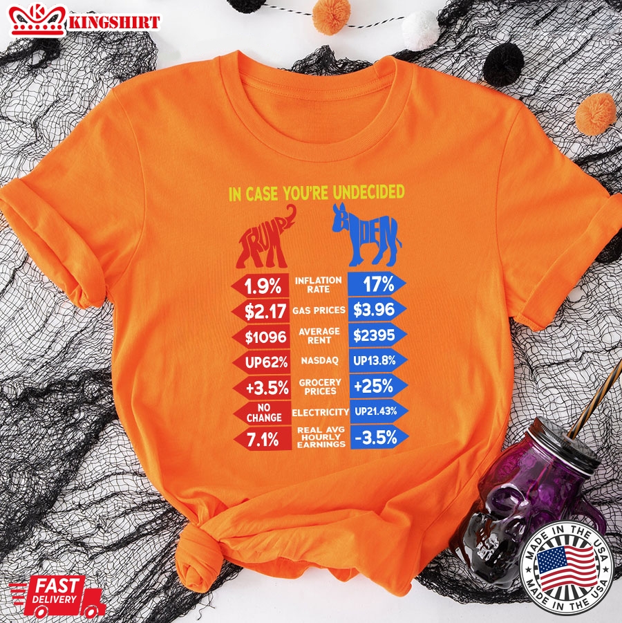 In Case You're Undecided Trump Biden Republican Party Democratic Party Election 2024 T-Shirt