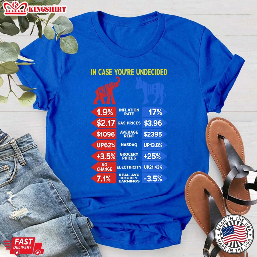 In Case You're Undecided Trump Biden Republican Party Democratic Party Election 2024 T-Shirt