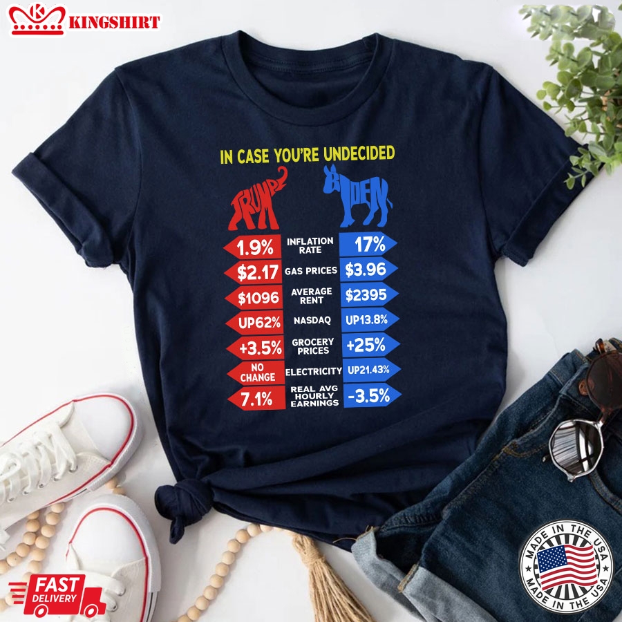 In Case You're Undecided Trump Biden Republican Party Democratic Party Election 2024 T-Shirt