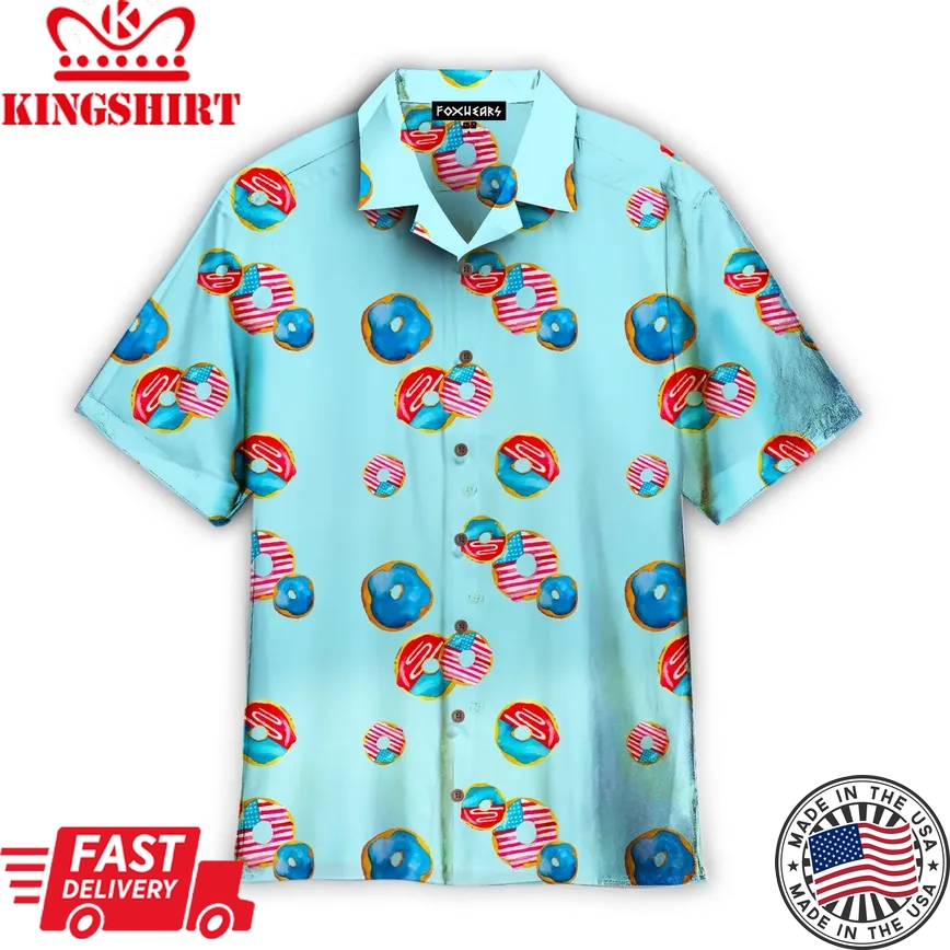 Independence Day Donuts Trendy Hawaiian Shirt