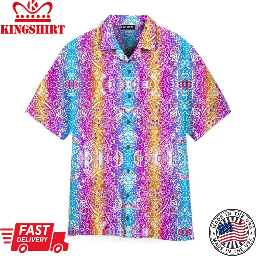 India Ethnic Maori Pattern Trendy Hawaiian Shirt For Aloha Shirt