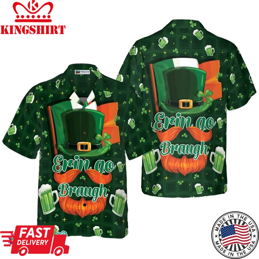 Ireland Forever Beer And Green Seamless Ireland Hawaiian Shirt