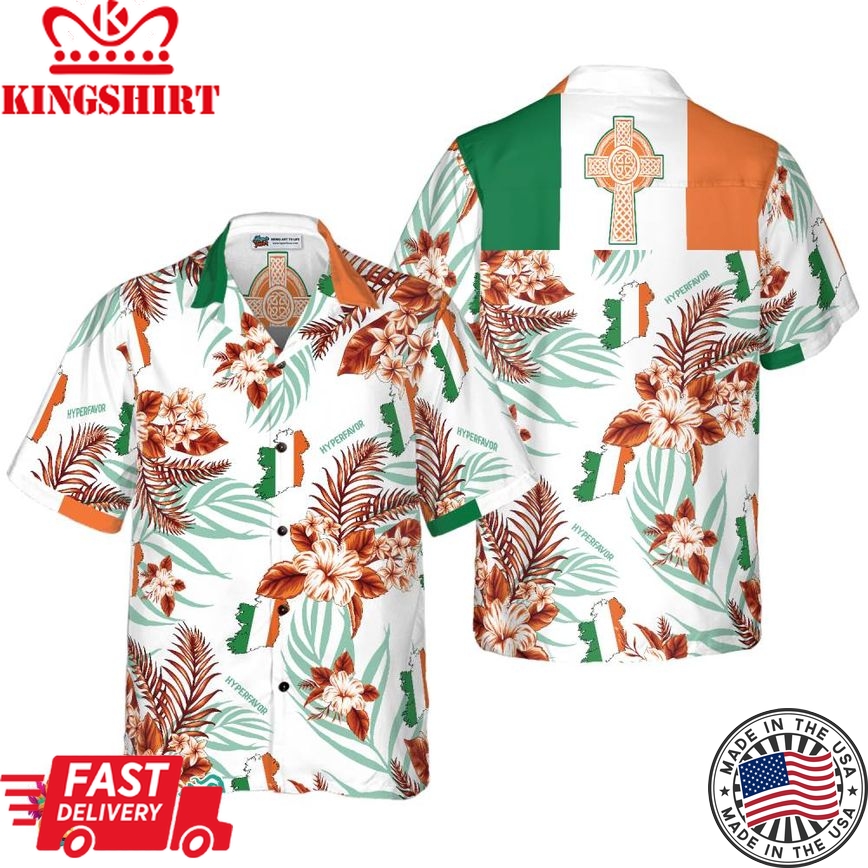 Irish Celtic Cross Ireland Proud Hawaiian Shirt