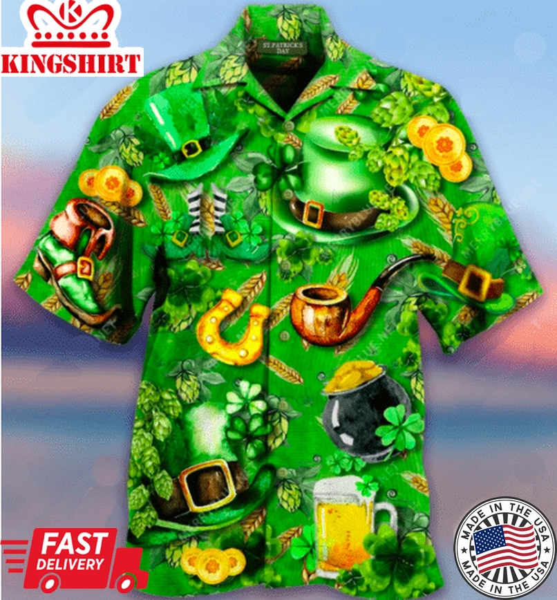 Irish Hat Saint Patricks Day Green Hawaiian Aloha Hawaii Shirts