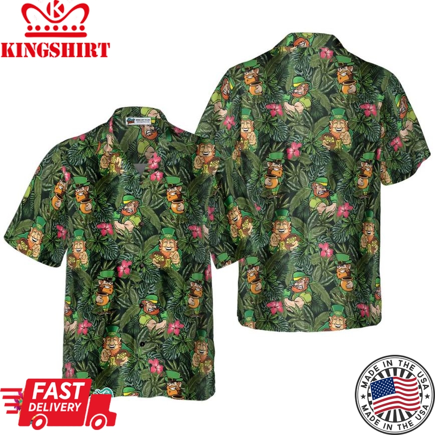 Irish Leprechaun Tropical Hawaiian Shirt