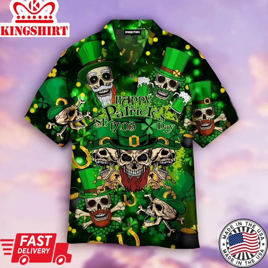 Irish Love Skull Happy Patrick Day Trendy Hawaiian Shirt For