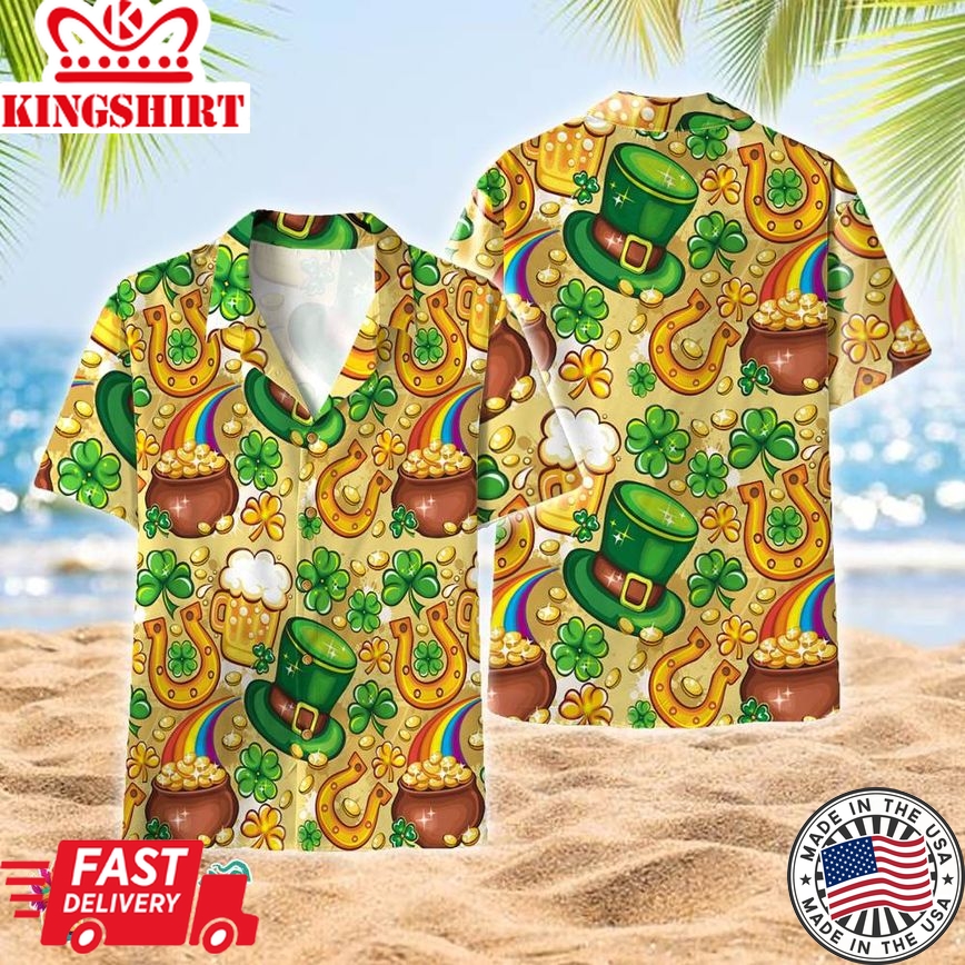 Irish Pride Happy St Patricks Day Pattern Aloha Hawaiian Shirts, Aloha Hawaiian Shirts