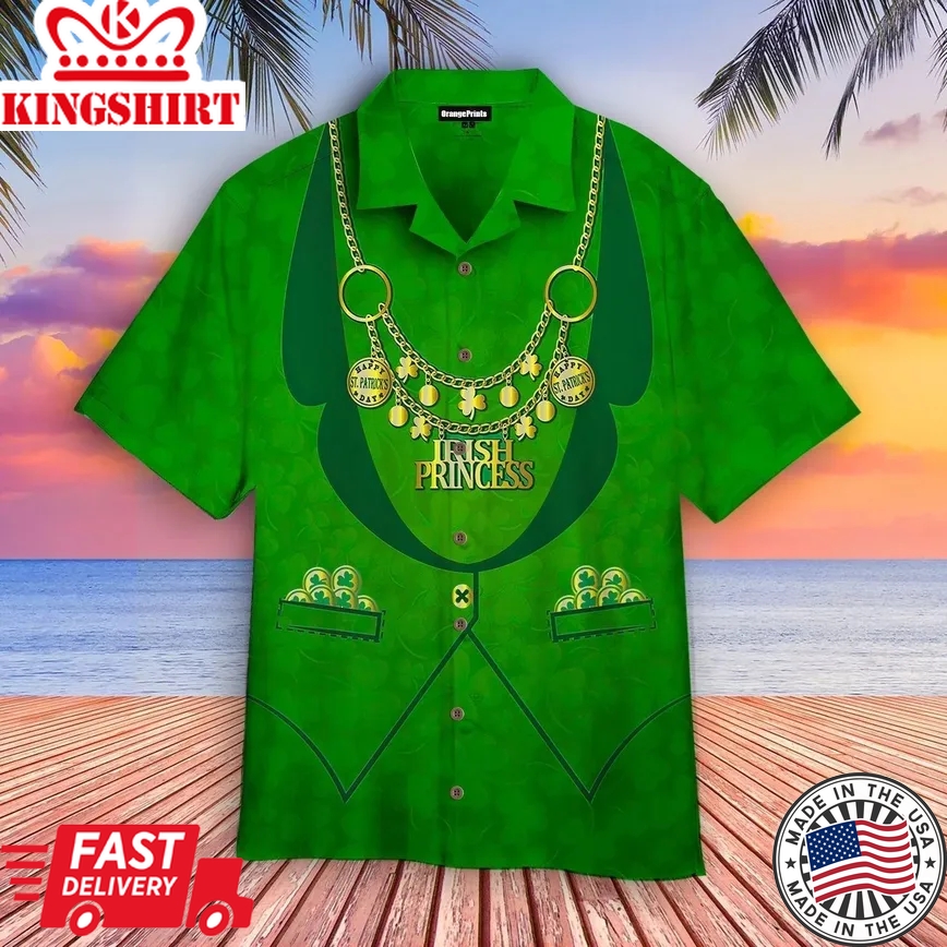 Irish Princess St.Patrick's Day Trendy Hawaiian Shirt For