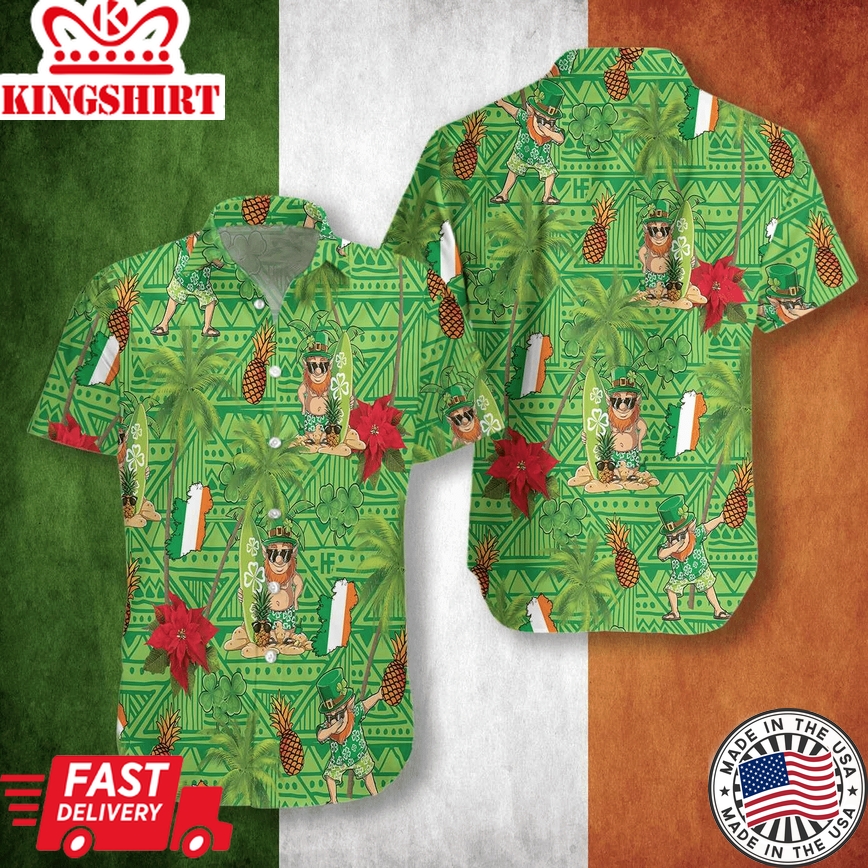 Irish Proud Leprechaun Saint Patrick's Day Hawaiian Shirt