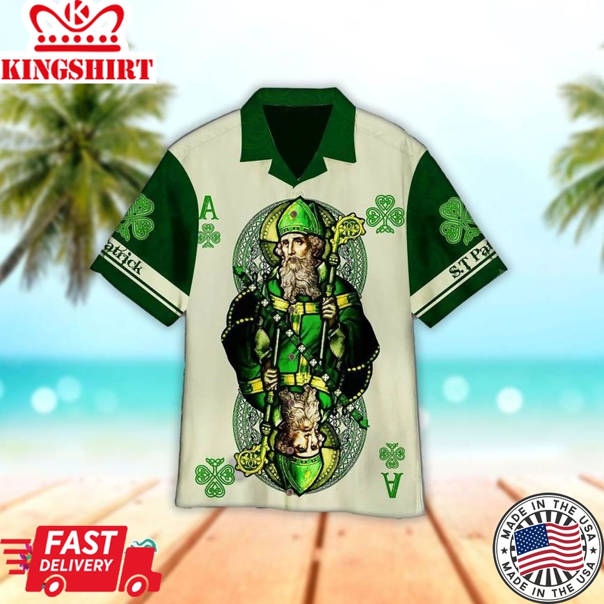 Irish Saint Patrick Day Hawaiian Aloha Beach Shirt