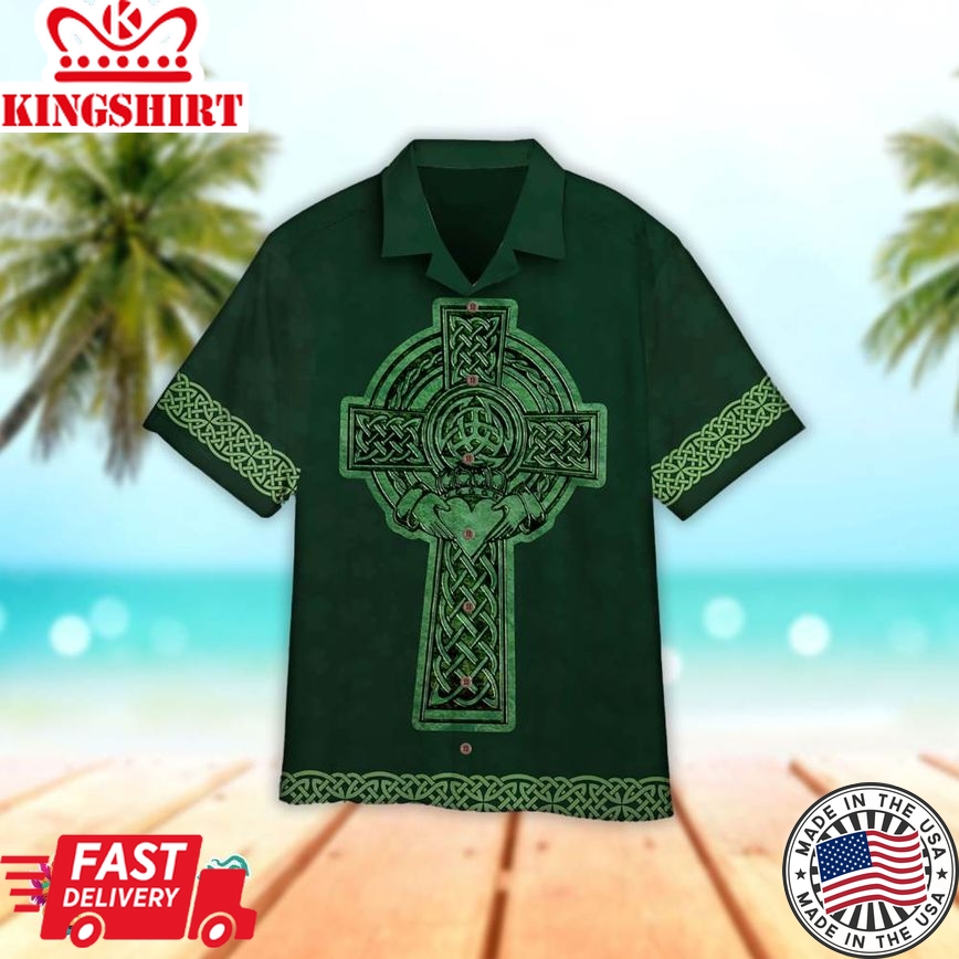 Irish Saint Patrick Day Hawaiian Aloha Beach Shirt