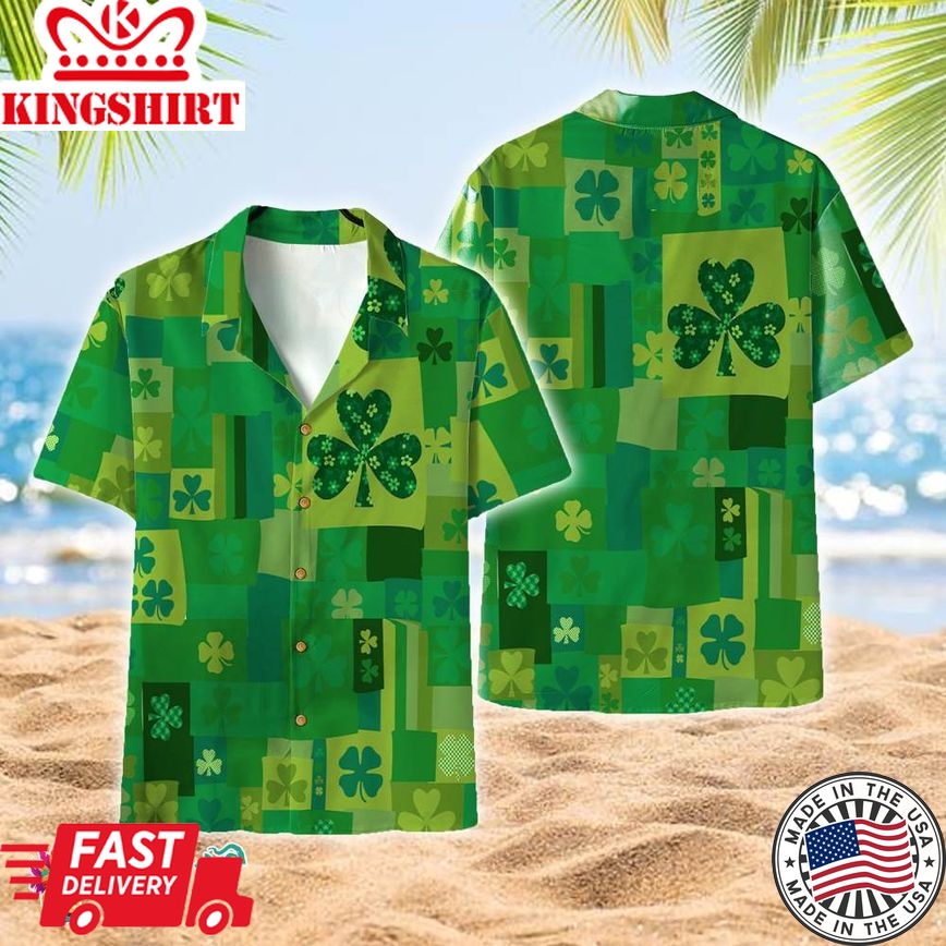 Irish Saint Patrick Day Shamrock Clover Aloha Hawaiian Shirts, Aloha Hawaiian Shirts