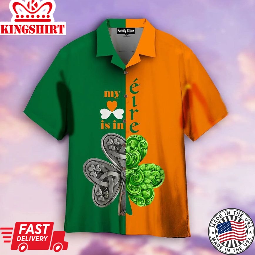 Irish Saint Patrick's Day Shamrock Celtic Cross Hawaiian Shirts