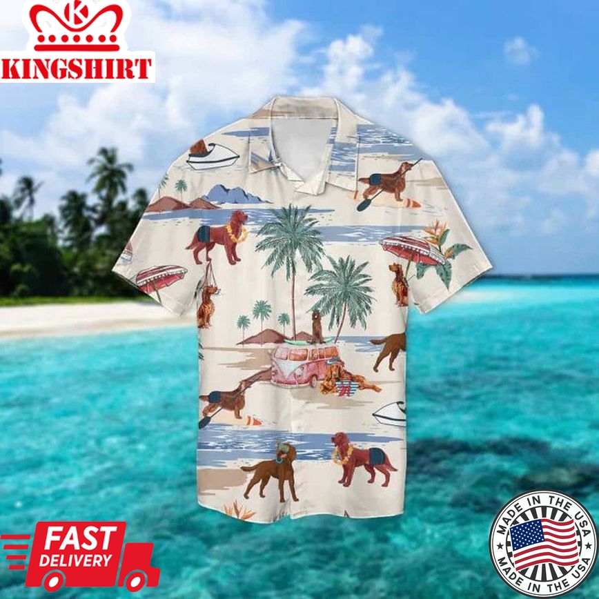 Irish Setter Summer Beach Hawaiian Shirt, Hawaiian Shirts For Men Women Short Sleeve Aloha Beach Shirt