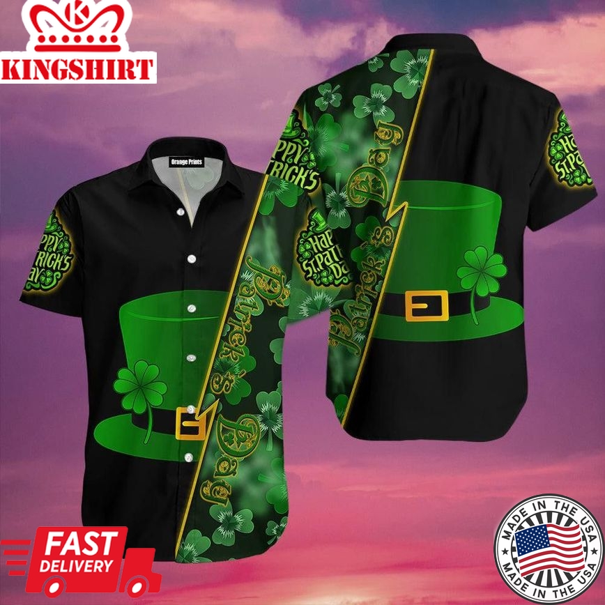 Irish St Patrick's Day Green Hat Trendy Hawaiian Shirt For