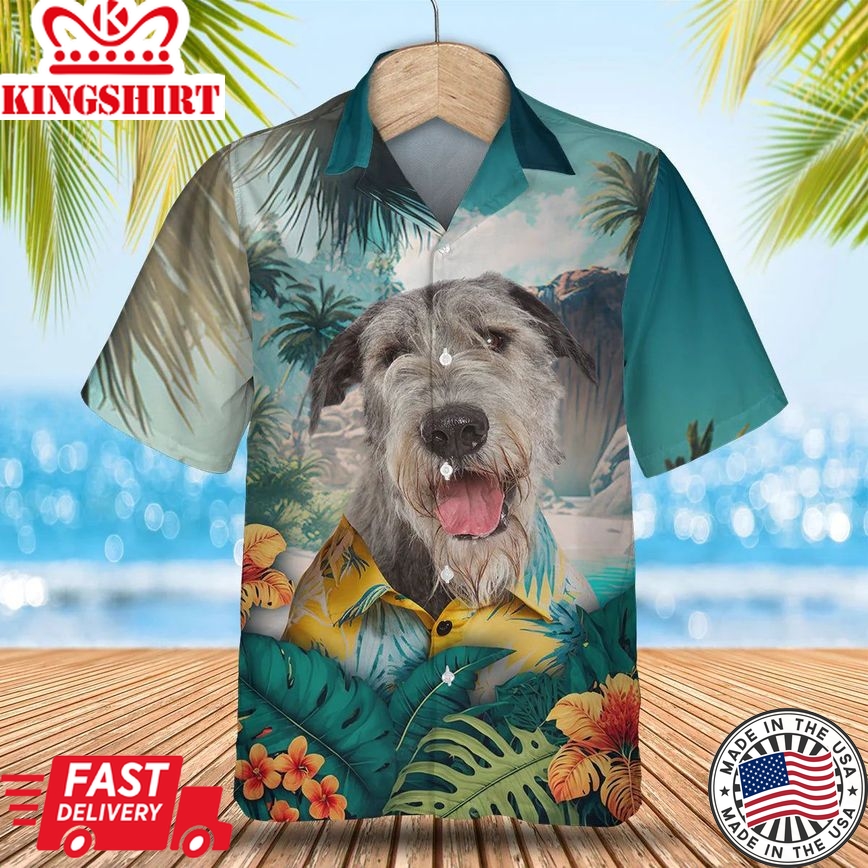 Irish Wolfhound Tropic Escape - Explore Hawaii in Style with this Exquisite Shirt