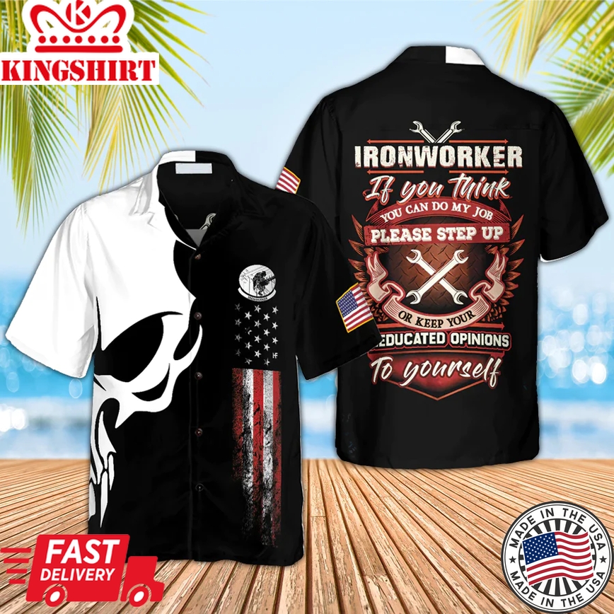 Ironworker Proud Skull Trendy Hawaiian Shirt, Ironworker Shirt, Trendy Hawaiian Shirt For Men And Women