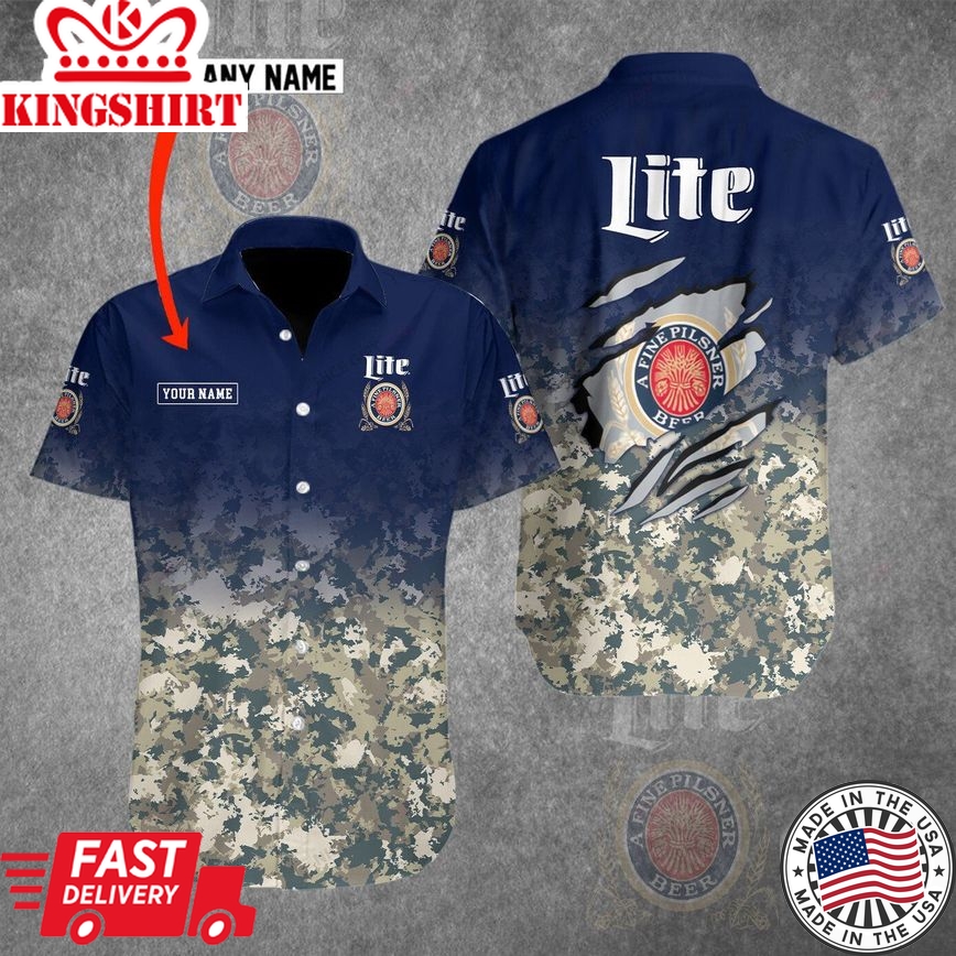 Island Fashion Shirt with Miller Lite Custom Name