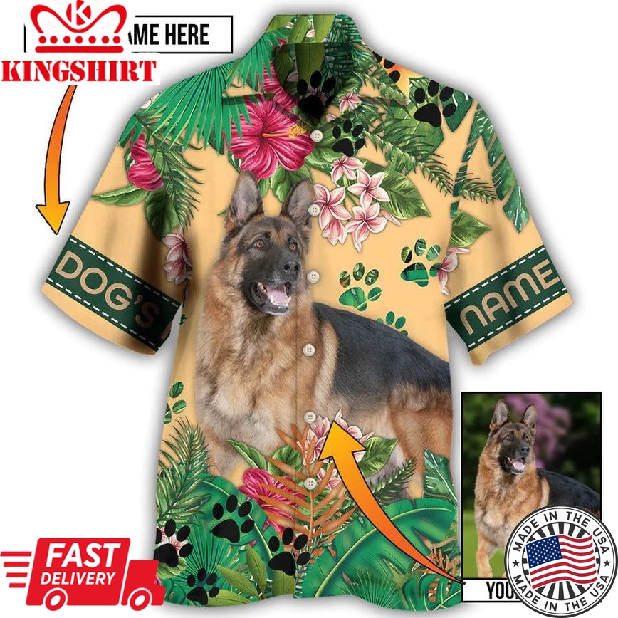 Island Paws: German Shepherd Customized Hawaiian Shirt