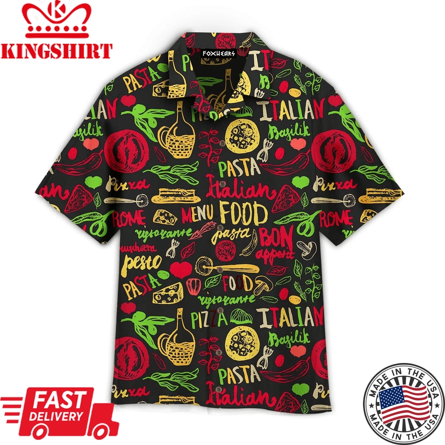 Italian Food Trendy Hawaiian Shirt For Aloha Shirt