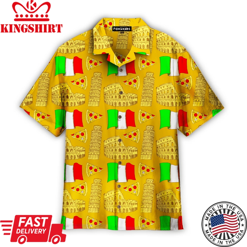 Italian Vintage Style Trendy Hawaiian Shirt For Aloha Shirt