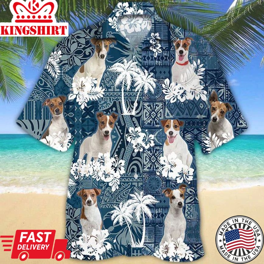 Jack Russell Terrier Hawaiian Shirt, Flower Dog Short Sleeve Hawaiian Aloha Shirt For Men, Women, Gift For Summer