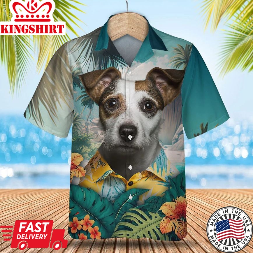 Jack Russell Terrier Paradise Breeze - Unleash Your Style with this 3D Trendy Hawaiian Shirt