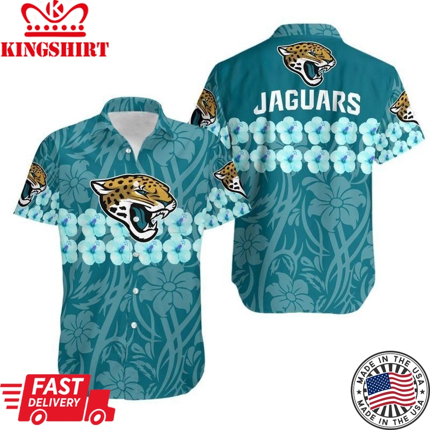 Jacksonville Jaguars Flower And Logo Hawaii Shirt And Shorts Summer Collection