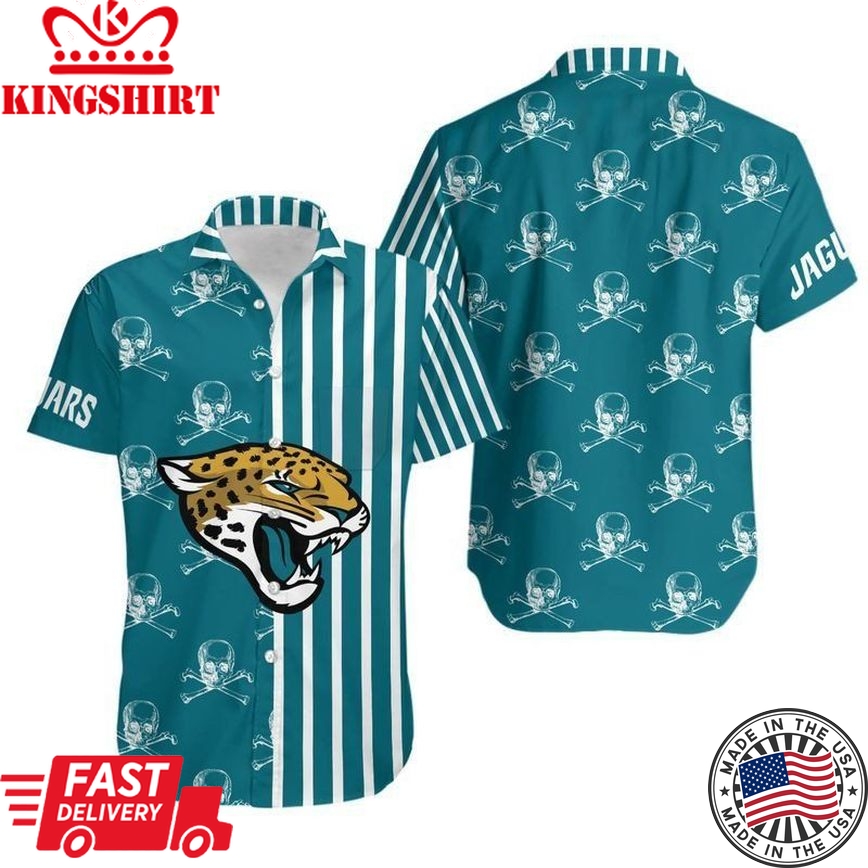 Jacksonville Jaguars Stripes And Skull Hawaii Shirt And Shorts Summer Collection Trending Hawaiian Shirts