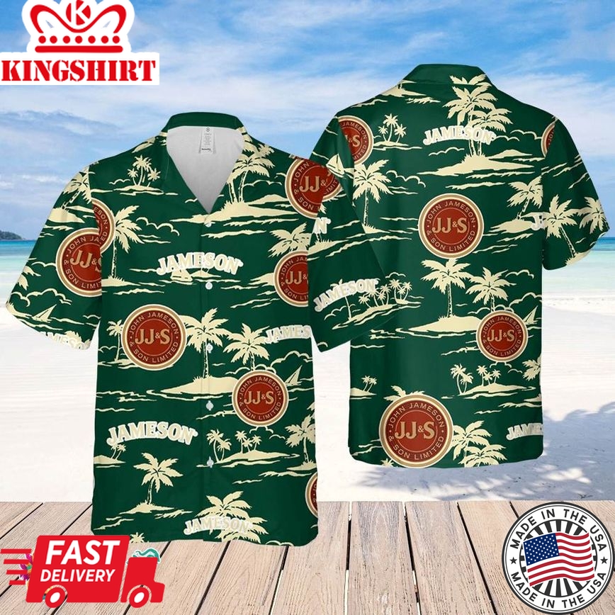 Jameson Hawaiian Beach Pattern Shirt, Hawaii Beer Shirt, Jameson Hawaiian Summer Shirt, Jameson Aloha Shirt