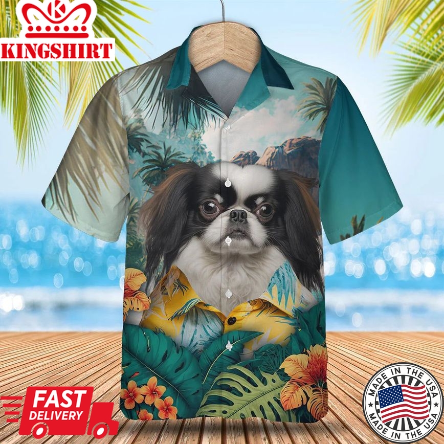 Japanese Chin Tropic Oasis - Discover the Magic of Hawaii with this Vibrant Shirt