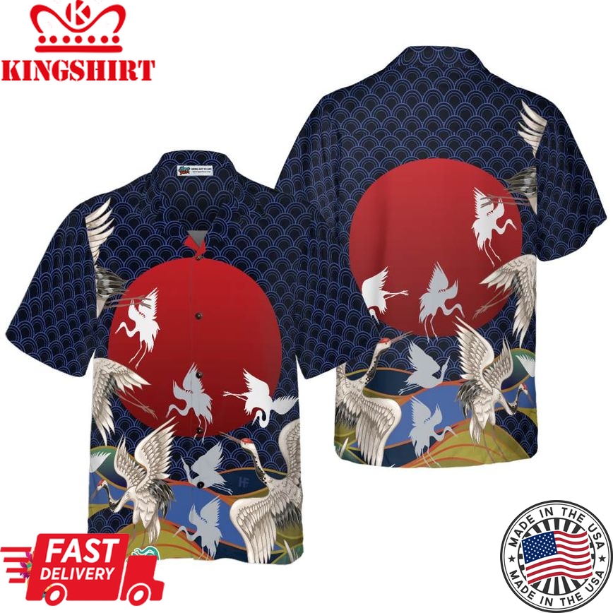 Japanese Cranes Hawaiian Shirt