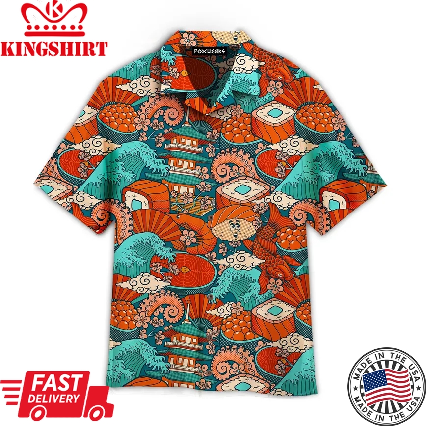 Japanese Food Style Trendy Hawaiian Shirt For Aloha Shirt