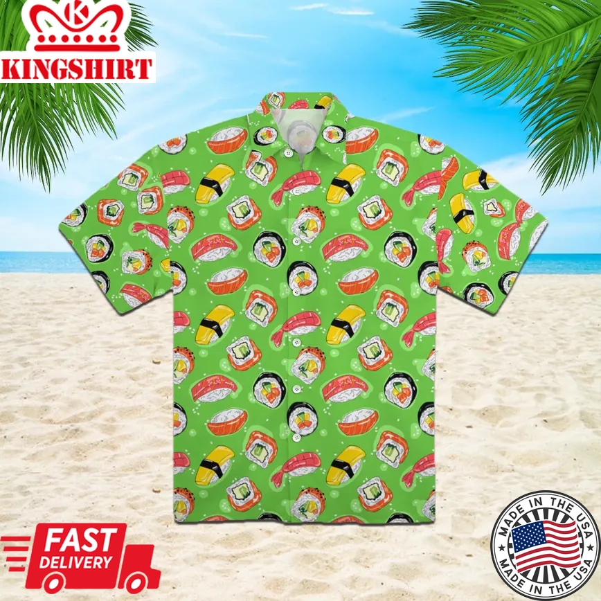 Japanese Food Sushi And Rolls Trendy Hawaiian Shirt For Aloha Shirt