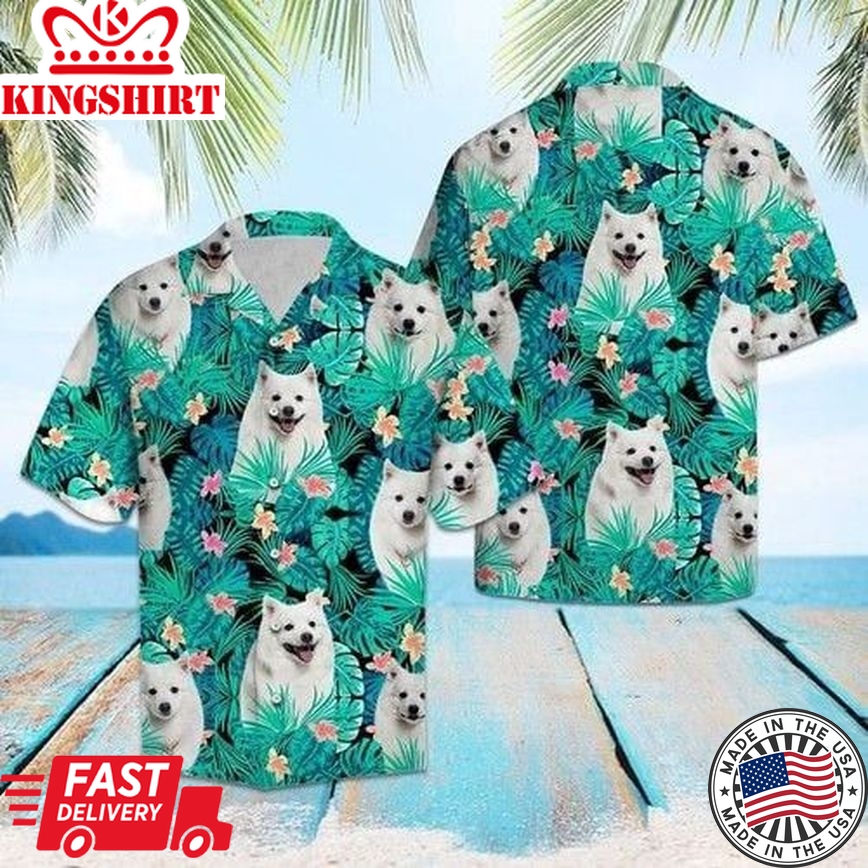 Japanese Spitz Tropical Trendy Hawaiian Shirt Summer