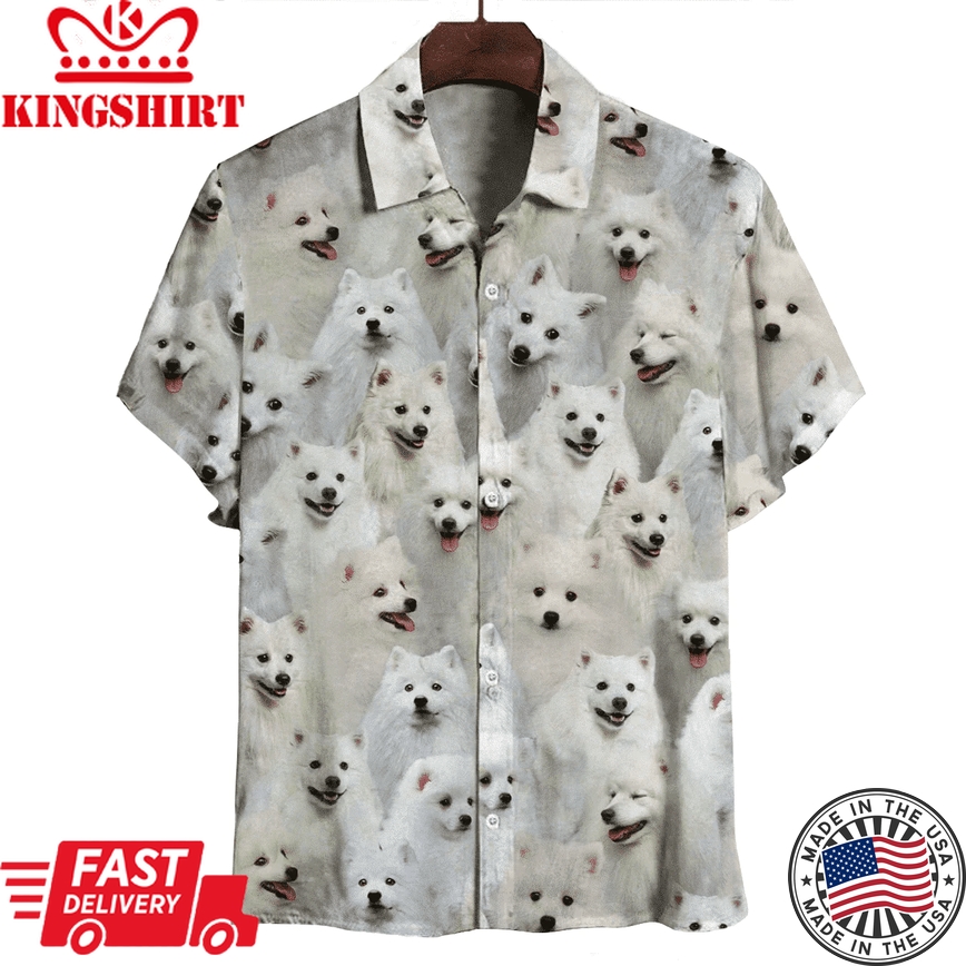 Japanese Spitzs Hawaiian Shirt For Men, Women ? Dog Lover Hawaiian Shirt, You Will Have A Bunch Of Dogs Hawaiian Shirt