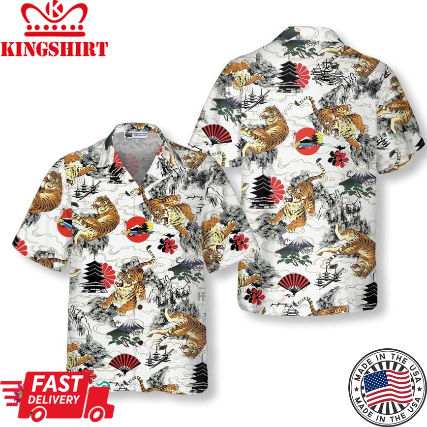 Japanese Tiger Tattoo Shirt For Men Hawaiian Shirt