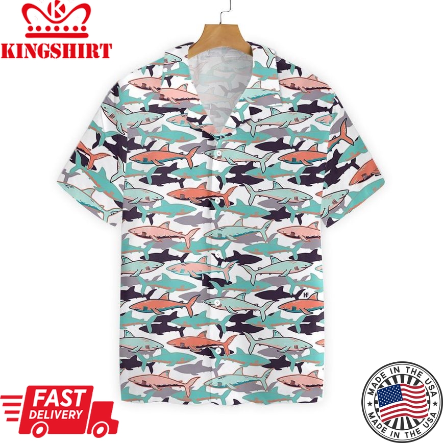 Jawsome Paradise: Shark-inspired Hawaiian Shirt