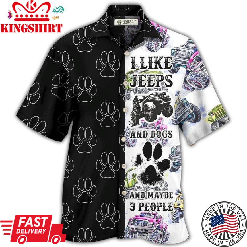 Jeeps I Like Jeeps And Dogs Hawaiian Shirt