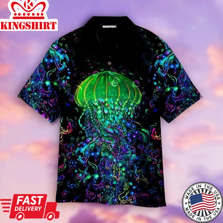 Jellyfish Psychedelic Trendy Hawaiian Shirt For