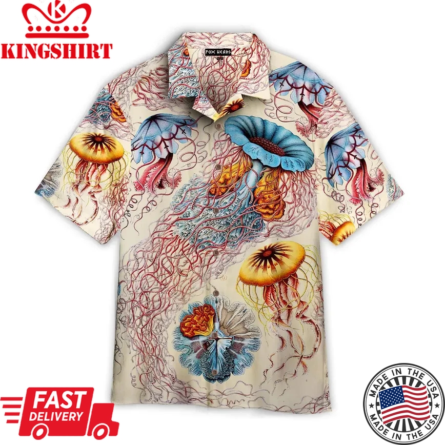 Jellyfish Trendy Hawaiian Shirt Aloha Shirt