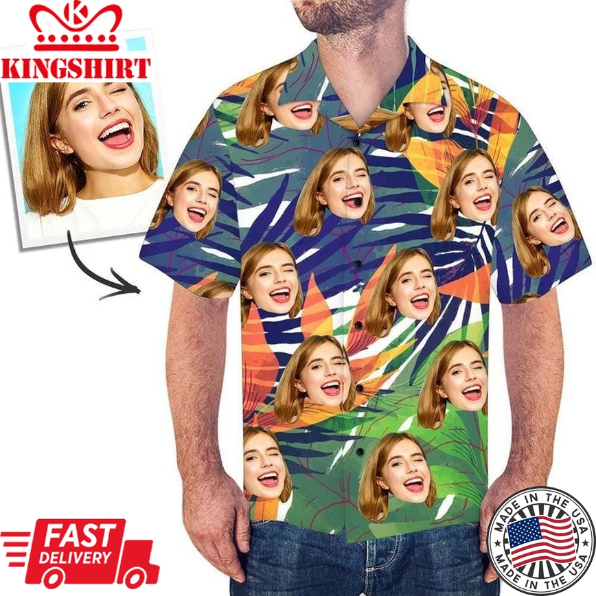 Jester's Luau Extravaganza: Custom Funny Face Hawaiian Shirt