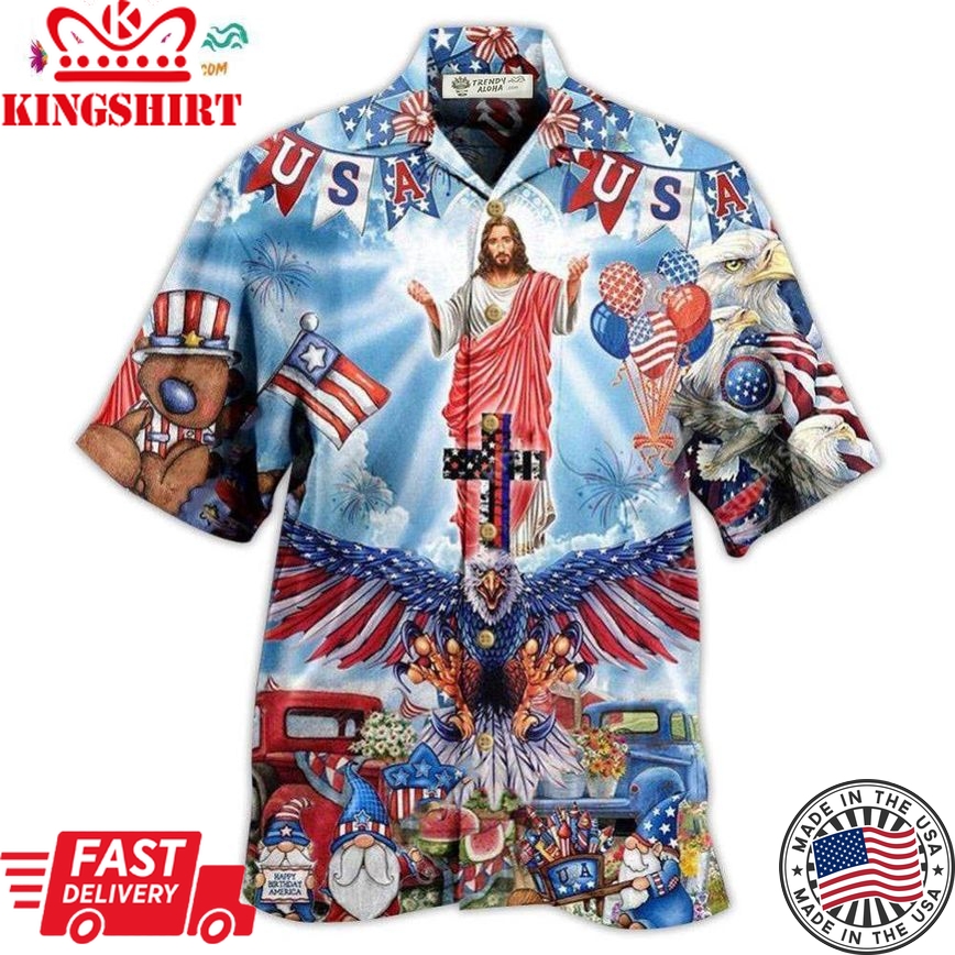 Jesus America Patriotism Hawaiian Shirt