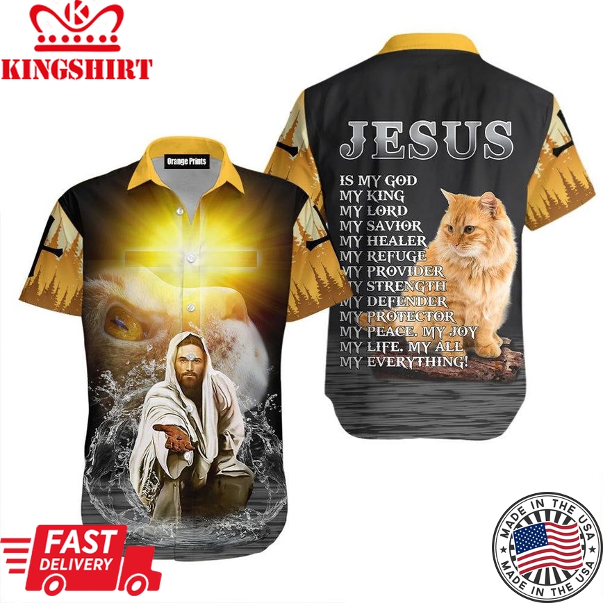 Jesus And Cat My Everything Aloha Hawaiian Shirts For Men & For Women |