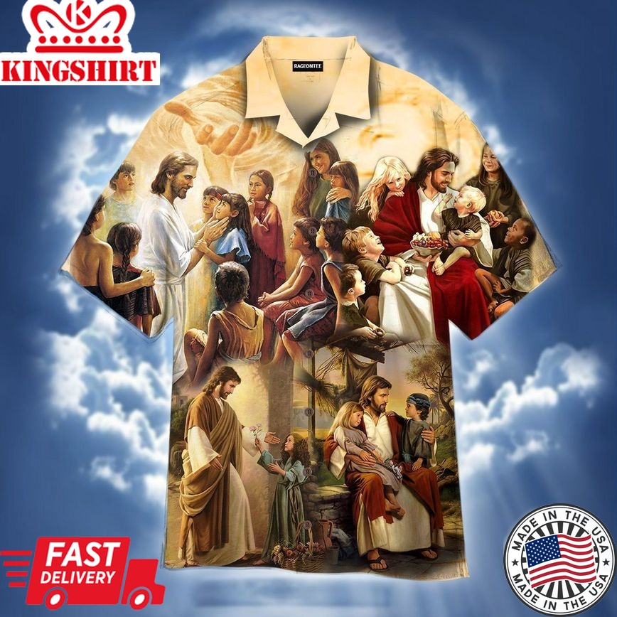 Jesus And Children From Around The World Aloha Hawaiian Shirts For Men And Women |