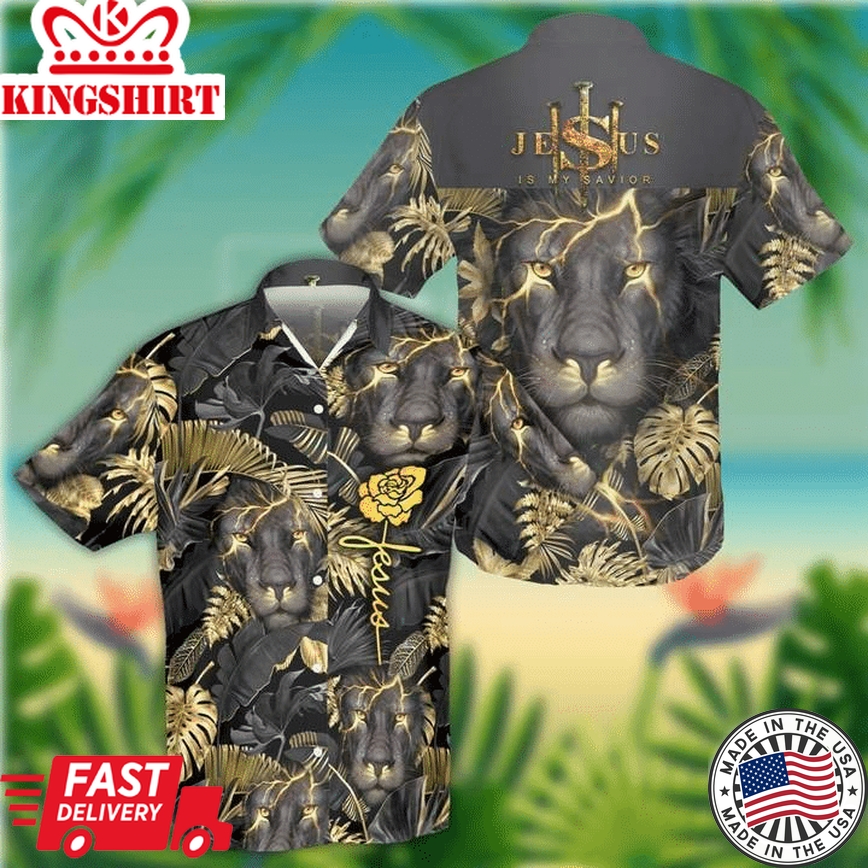 Jesus And Lion Aloha Hawaiian Shirt